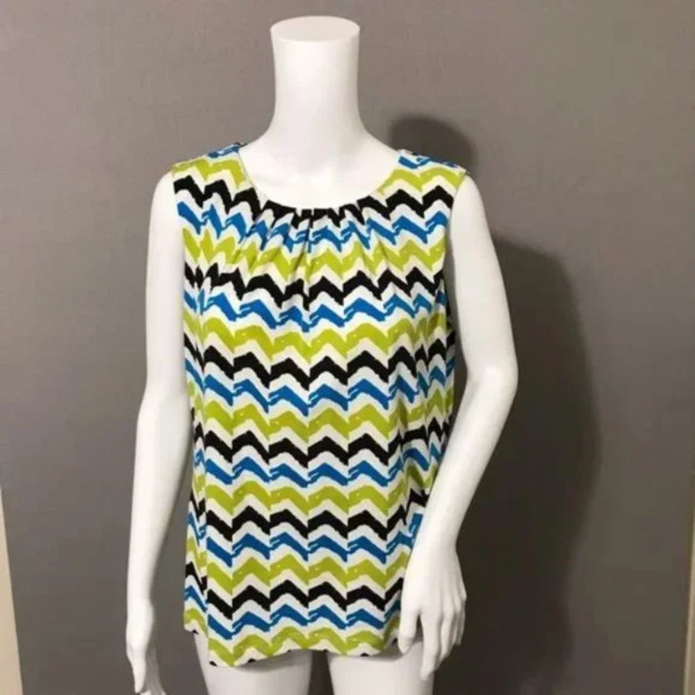 Calvin Klein Zig Zag Print Multicolored Sleeveles… - image 2